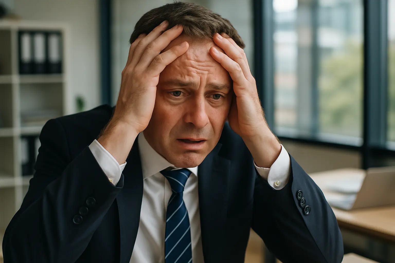 Concepto de ciberseguridad con un directivo siendo el objetivo de un ataque digital