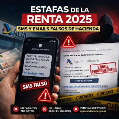 Estafas de la Renta 2026: detecta phishing, smishing y quishing de la AEAT
