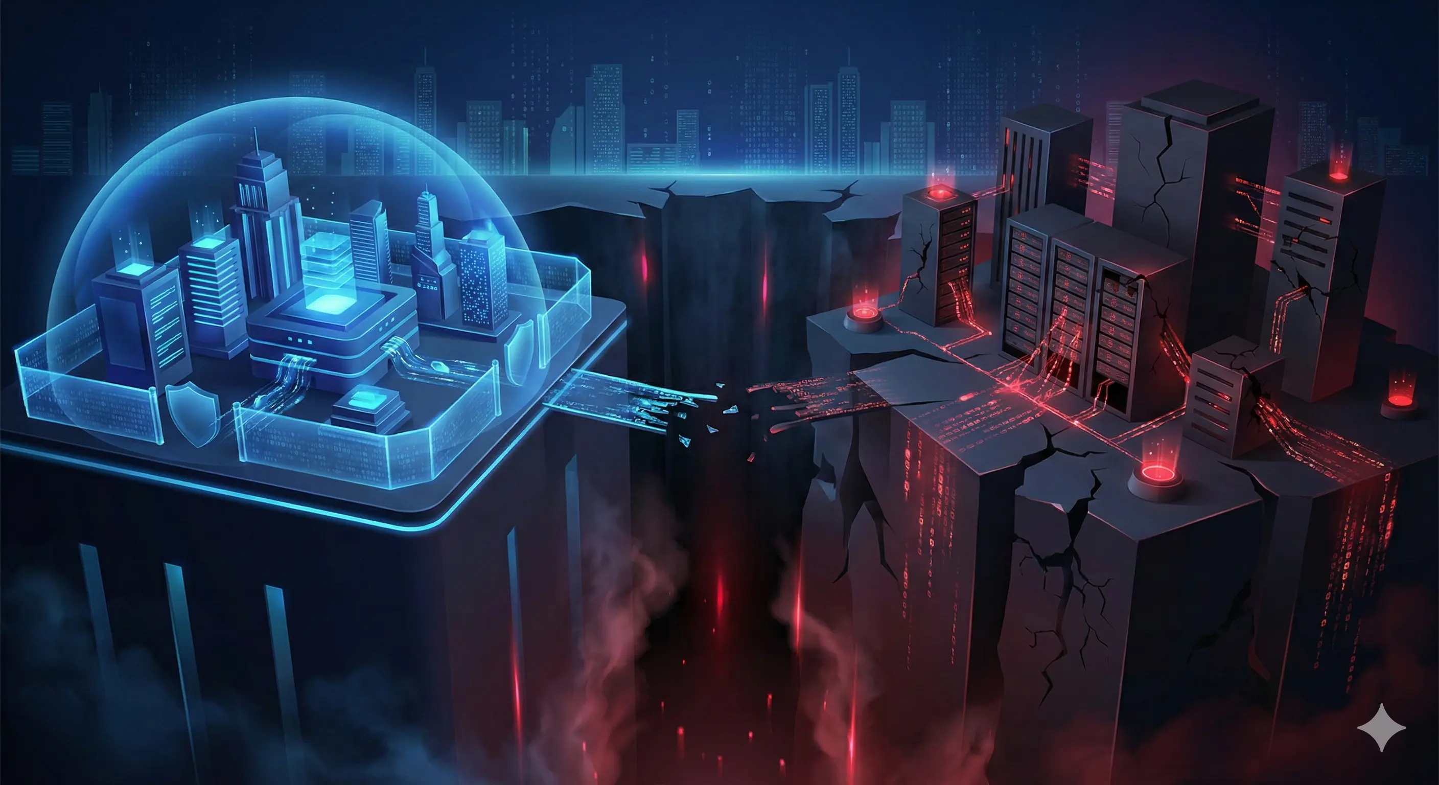 Gráfico digital que muestra la brecha de inversión en seguridad corporativa